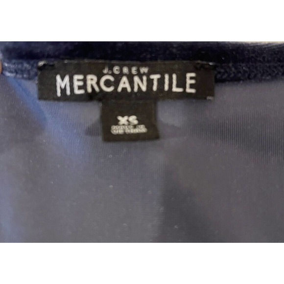 J.Crew Mercantile Blue Velvet Long Sleeves Stretch Wrap Blouse Womens Xsmall - Picture 6 of 6